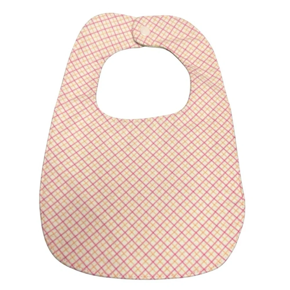Hand Crafted Baby Bib with snap closure cotton snuggle flannel reversible
